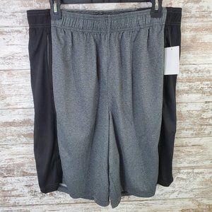 LEGEND Grey and Black Comfort Fit Men's Athletic Shorts